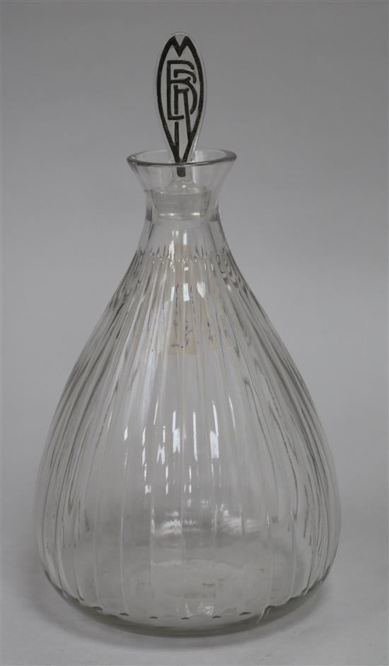 A Rene Lalique Marie Brizard carafe or decanter and stopper, moulded mark R. Lalique engraved